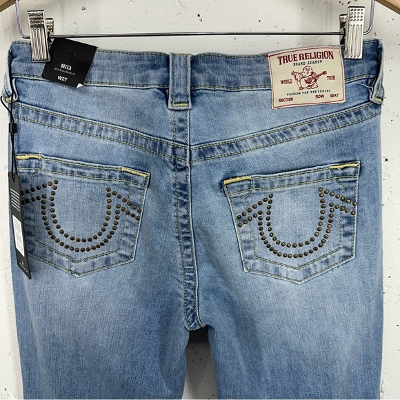 True Religion Women’s Size 27 Becca Mid Rise Bootcut Stud Stretch Jeans NEW - Picture 8 of 16